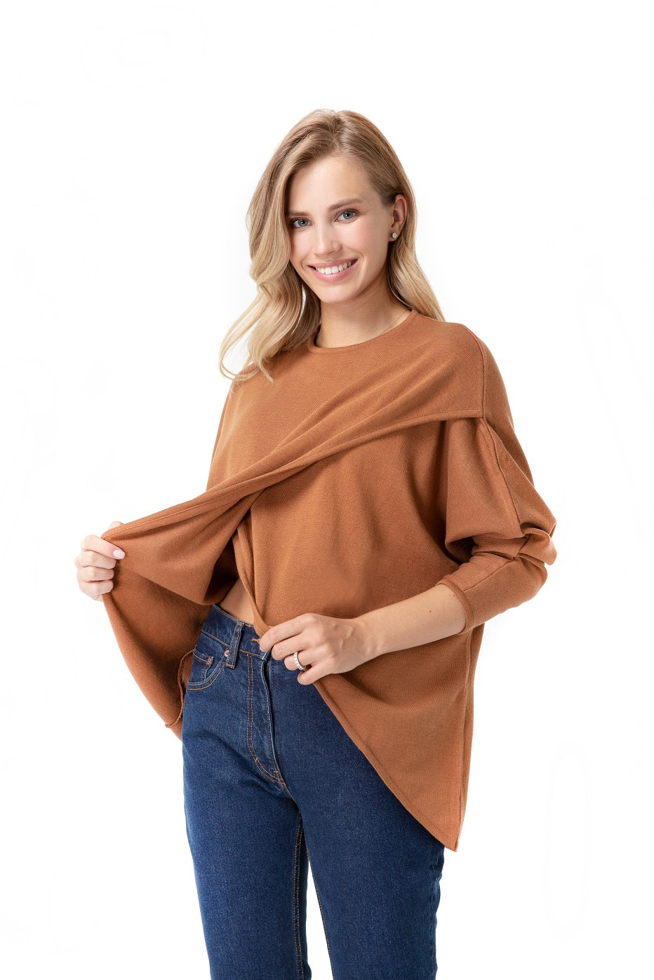 Accouchée Let Loose Crossover Long Sleeve Maternity/Nursing Knit Top