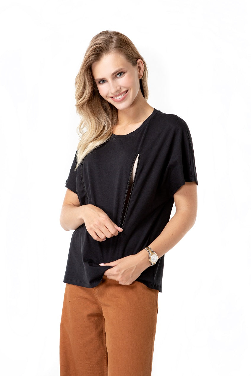 Accouchée Zip Up Maternity/Nursing T-Shirt