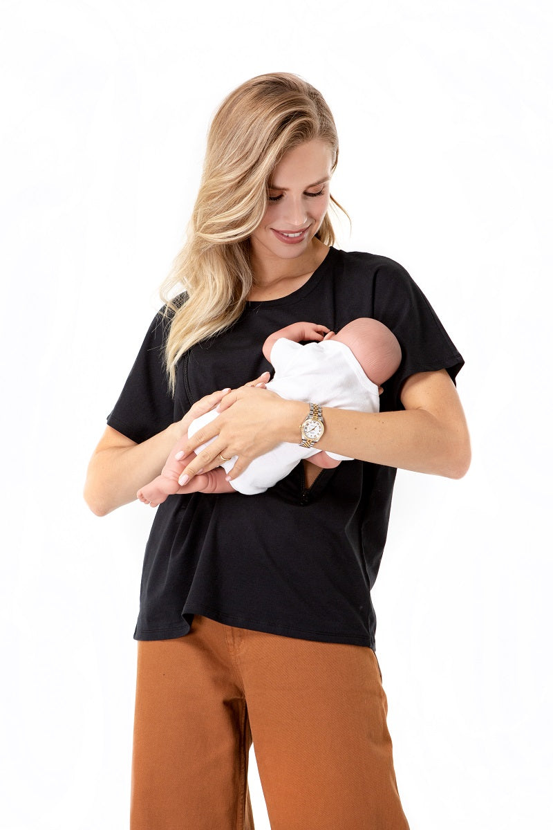 Accouchée Zip Up Maternity/Nursing T-Shirt