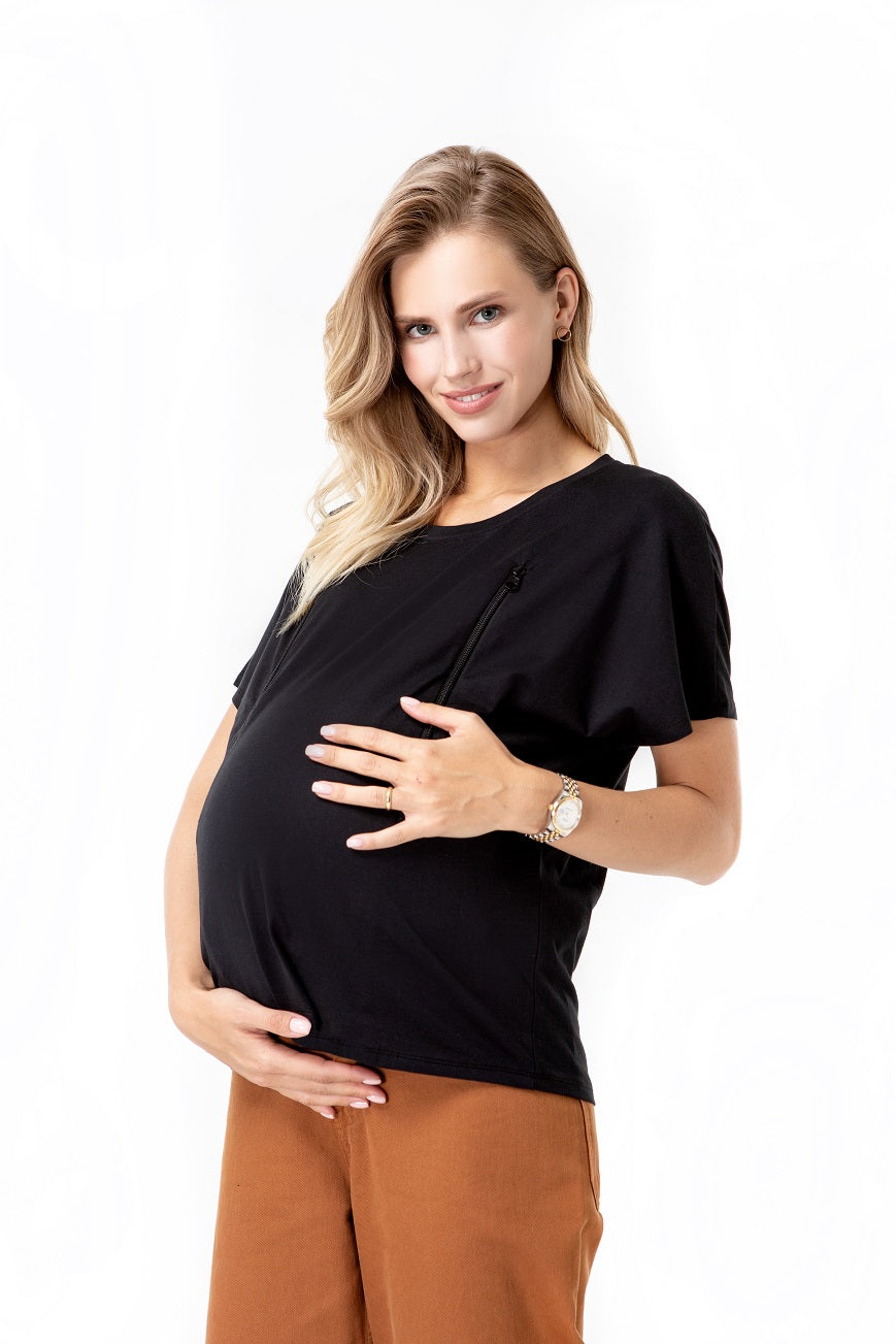 Accouchée Zip Up Maternity/Nursing T-Shirt