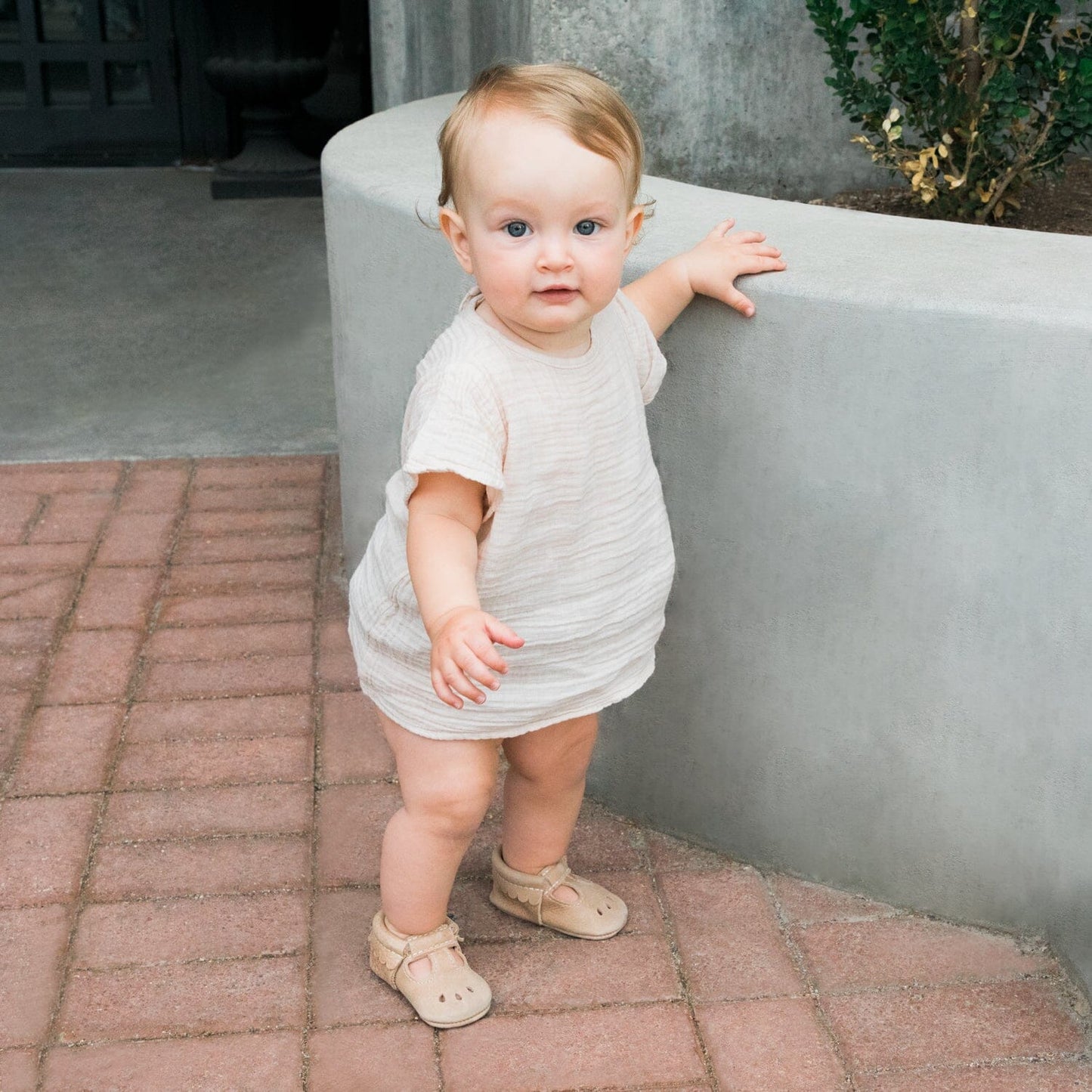 Freshly Picked Weathered Brown Mary Jane Baby Shoe