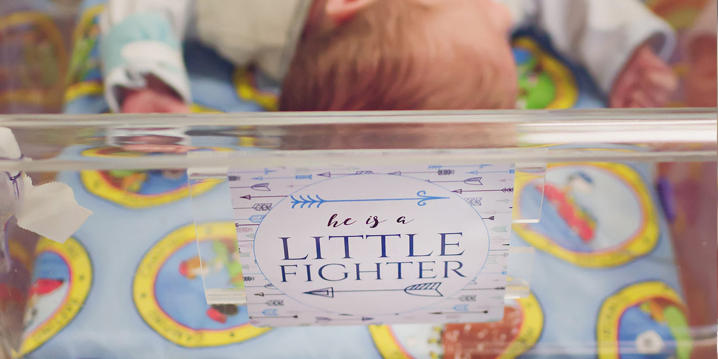 Three Little Tots Boy Preemie NICU Milestone Cards in Plastic