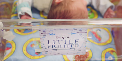 Three Little Tots Boy Preemie NICU Milestone Cards in Plastic