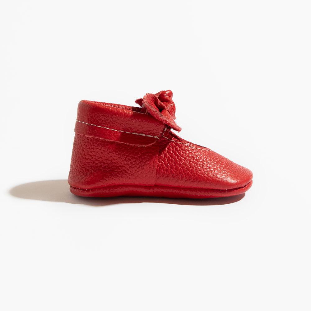 Freshly Picked Fire Engine Knotted Bow Baby Shoe