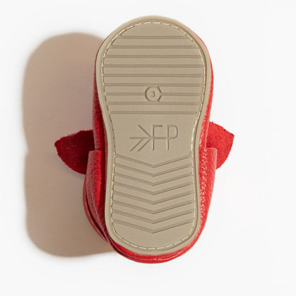 Freshly Picked Fire Engine Knotted Bow Baby Shoe