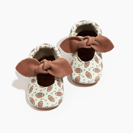 Freshly Picked First Down Knotted Bow Baby Shoe