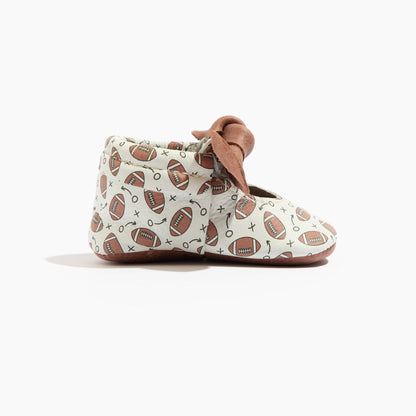 Freshly Picked First Down Knotted Bow Baby Shoe