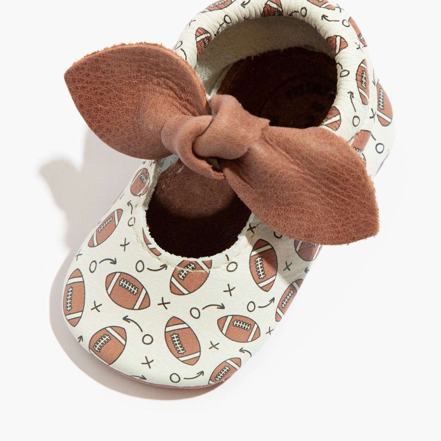 Freshly Picked First Down Knotted Bow Baby Shoe