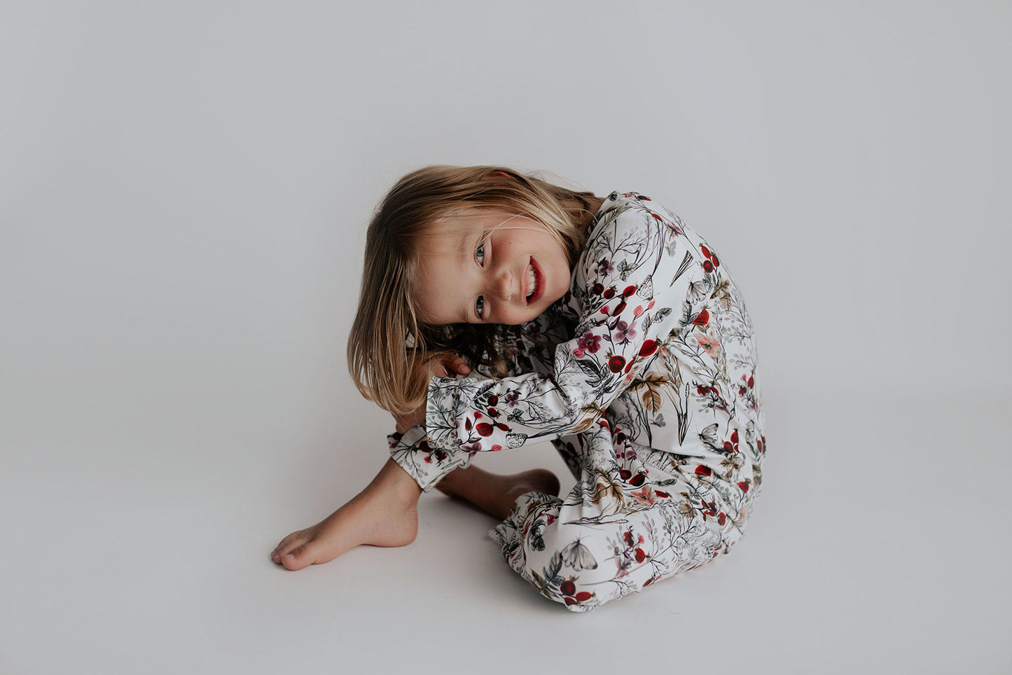 Three Little Tots Floral Girls Kids Pajamas