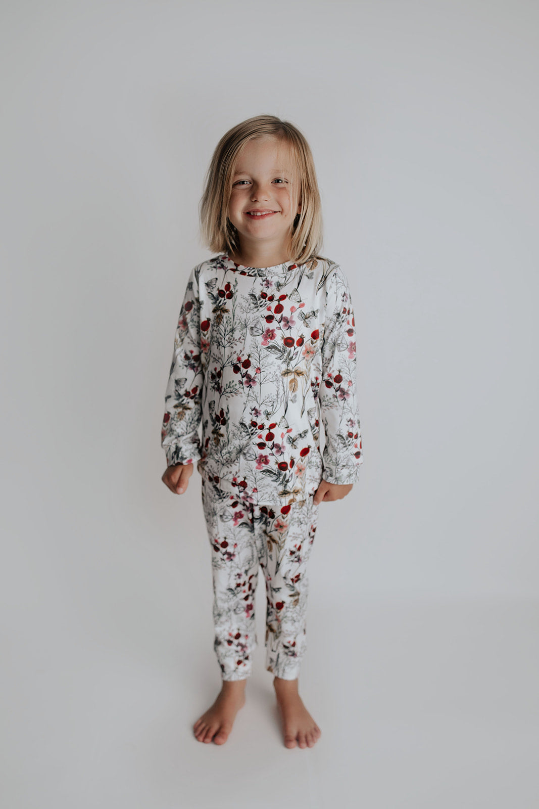 Three Little Tots Floral Girls Kids Pajamas