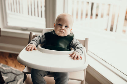 Three Little Tots Forrest Green Silicone Bib with Crumb Catcher