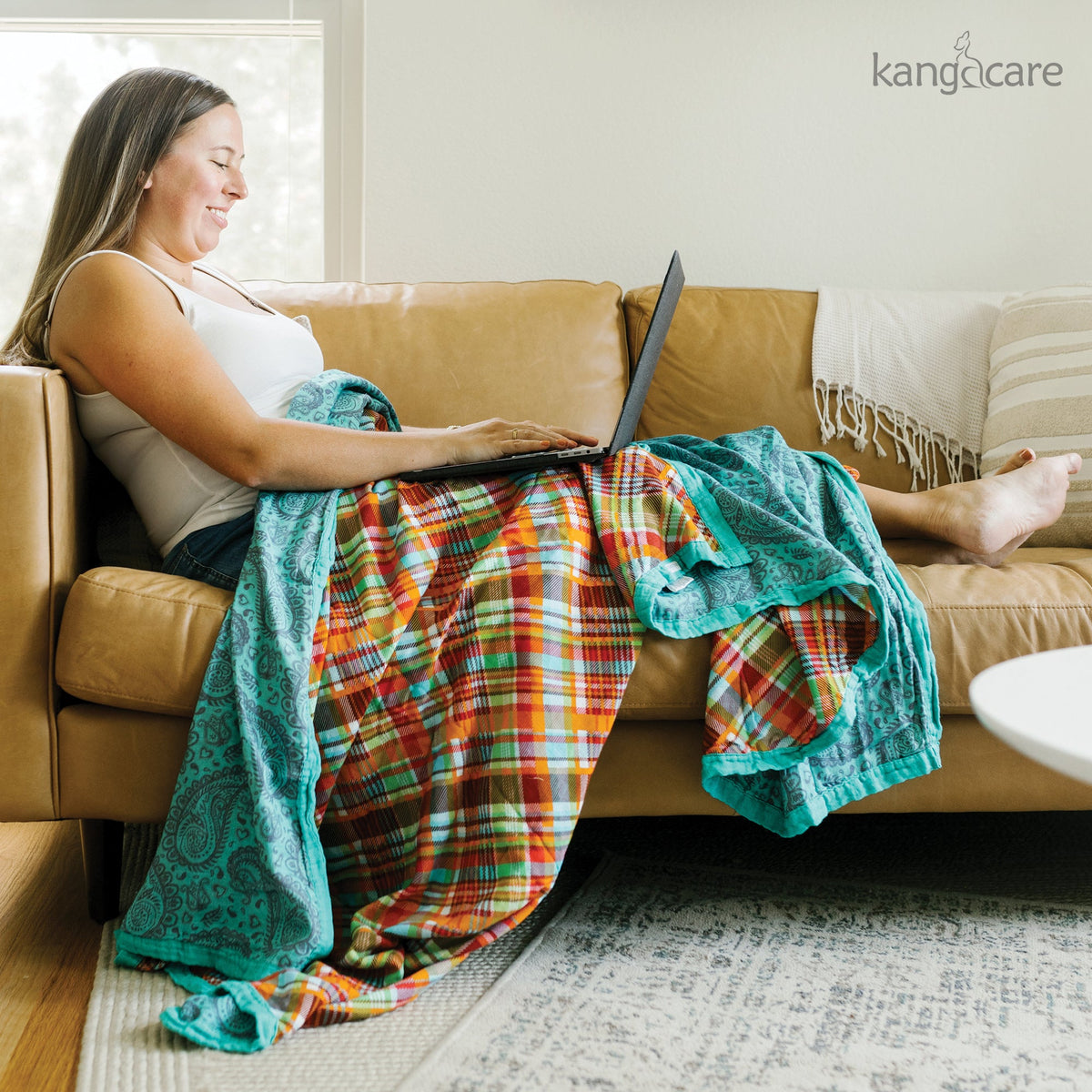 Kanga Care Bamboo Muslin Blanket - Forever: Quinn (Reversible)