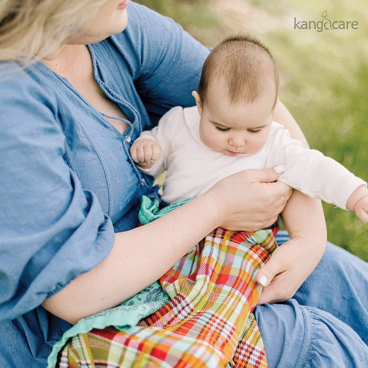 Kanga Care Bamboo Muslin Blanket - Baby: Quinn (Reversible)
