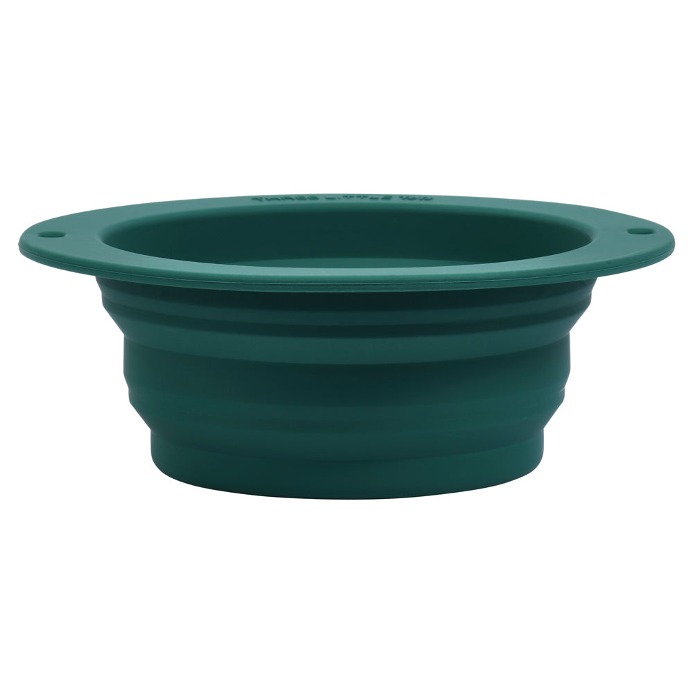 Three Little Tots Forest Green Collapsible Bowl for Travel or Home