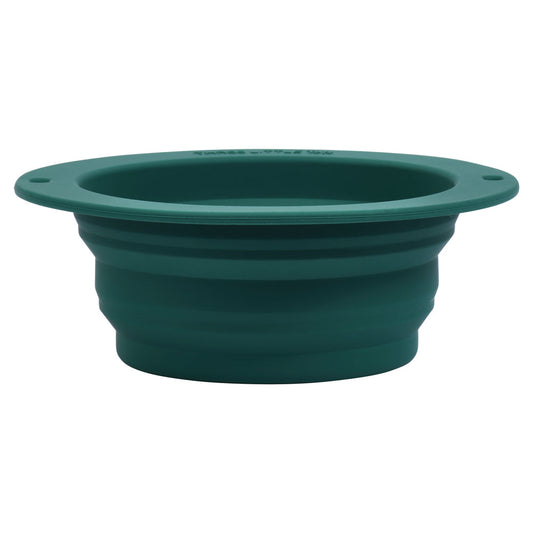 Three Little Tots Forest Green Collapsible Bowl for Travel or Home