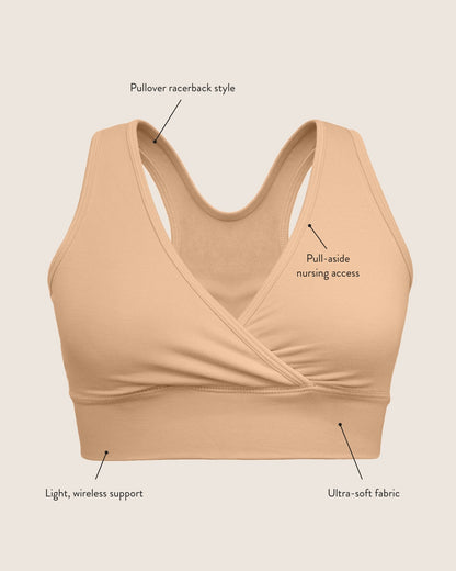 Kindred Bravely French Terry Racerback Nursing & Sleep Bra Beige