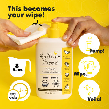 La Petite Cream Organic French Diapering Liniment Lotion - Pump Bottle - 8 oz