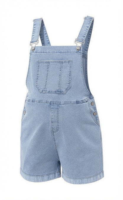 Maternity Short Jean Overalls - Delilah's Maternity