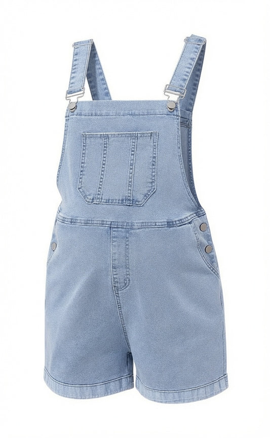 Maternity Short Jean Overalls - Delilah's Maternity