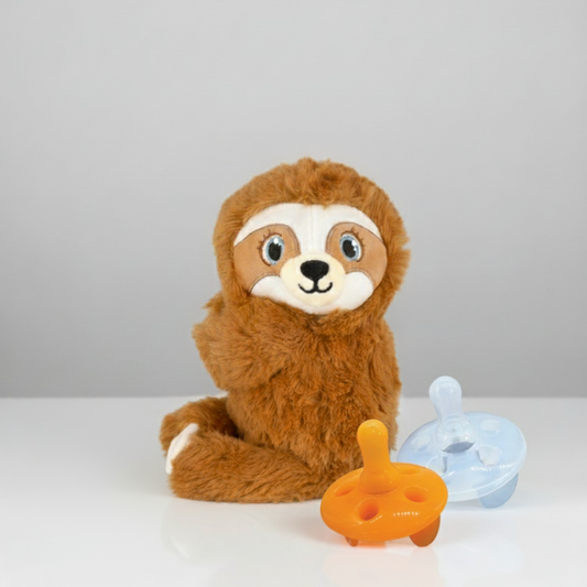 Shusher Baby Sloth Plush Sound Machine + 2 Shushie Pacifiers Bundle