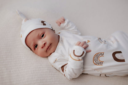 Three Little Tots Rainbow Newborn Knotted Baby Gown