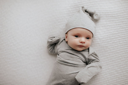 Three Little Tots Gray Knotted Newborn Hat