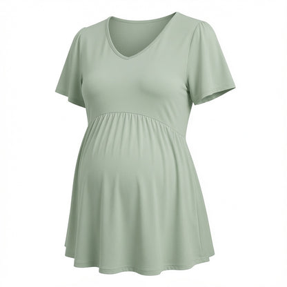 Short Sleeve Flowing Maternity Top - Delilah's Maternity