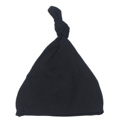 Three Little Tots Ribbed Black Hat