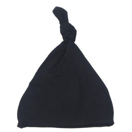Three Little Tots Ribbed Black Hat