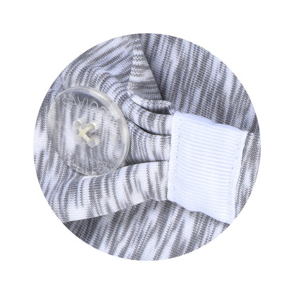 Three Little Tots Cozy Light Gray Savior Headbands with Buttons For Masks