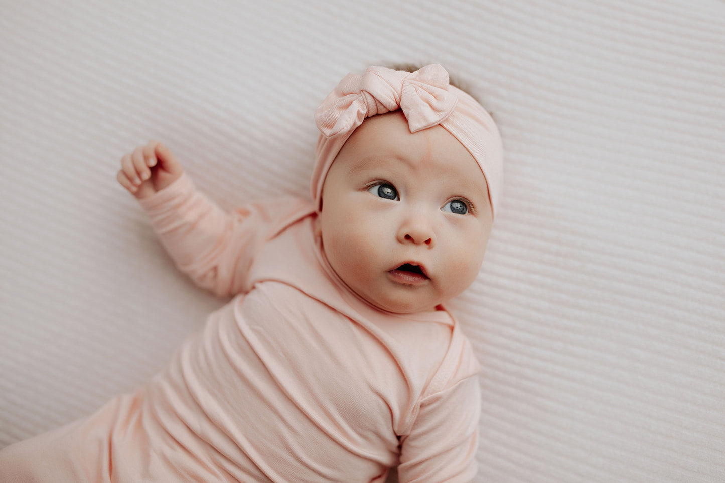 Three Little Tots Heavenly Pink Newborn Knotted Baby Gown