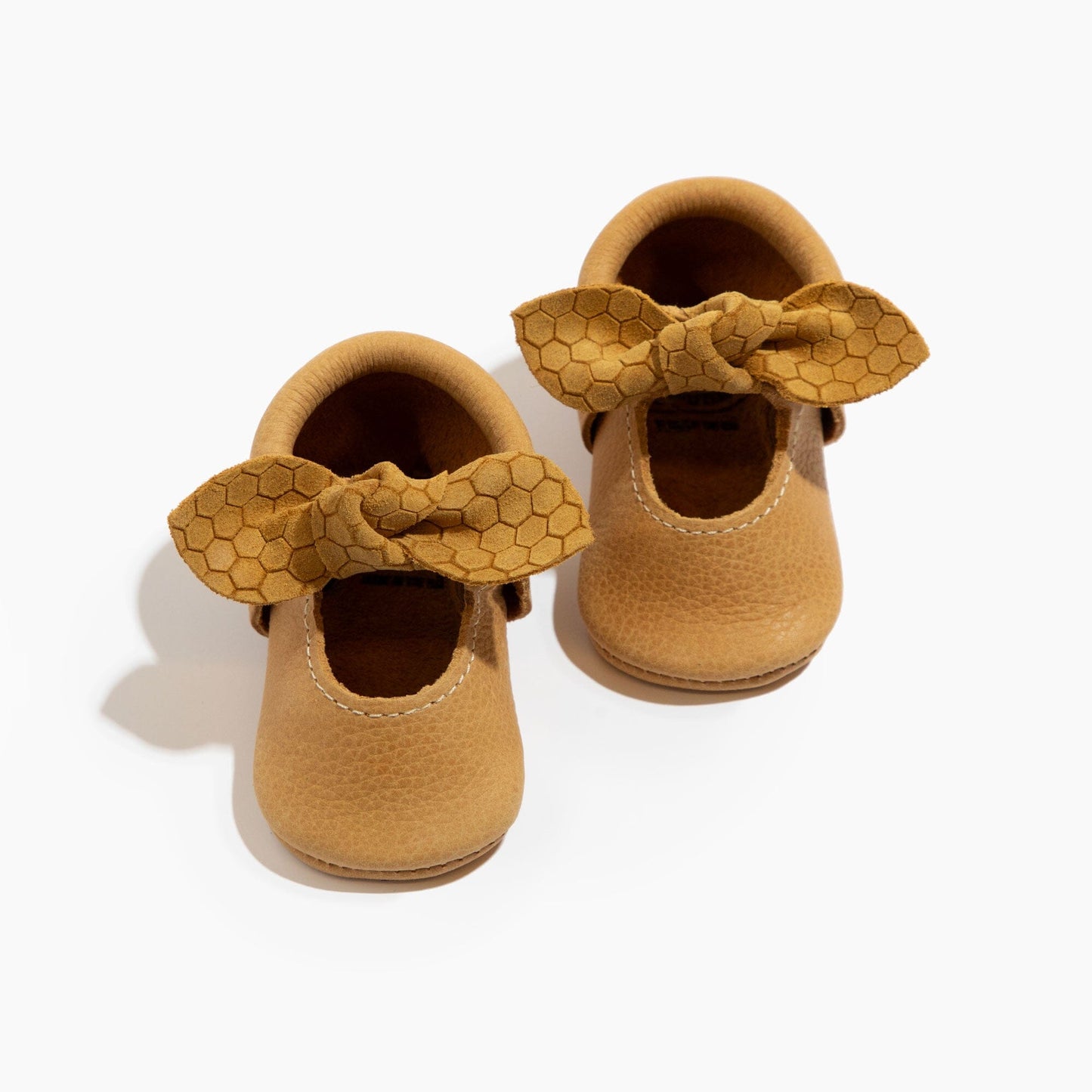 Freshly Picked Honeycomb Knotted Bow Baby Shoe