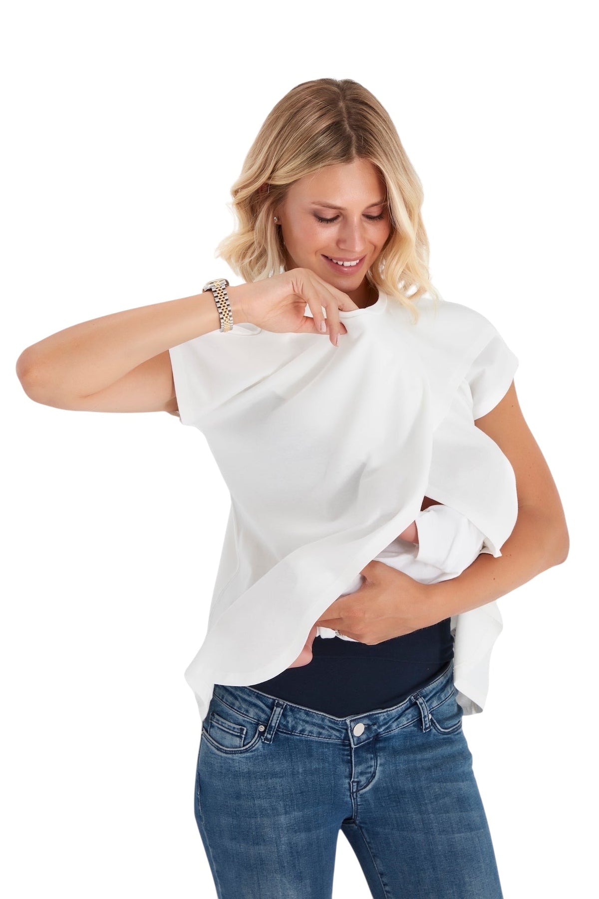 Accouchée Handy Crossover Short Sleeve Cotton Maternity/Nursing Top