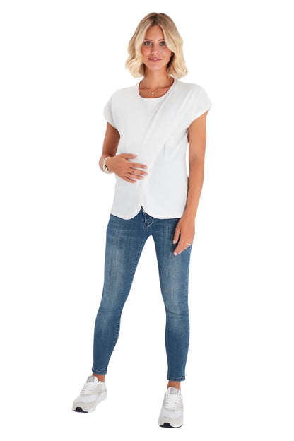 Accouchée Handy Crossover Short Sleeve Cotton Maternity/Nursing Top