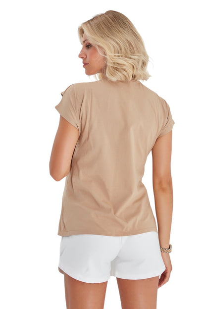 Accouchée Handy Crossover Short Sleeve Cotton Maternity/Nursing Top