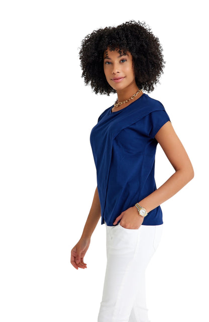 Accouchée Handy Crossover Short Sleeve Cotton Maternity/Nursing Top