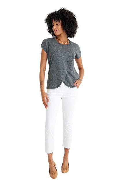 Accouchée Handy Crossover Short Sleeve Cotton Maternity/Nursing Top