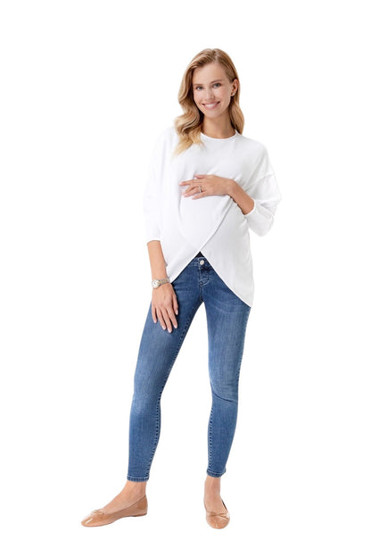 Accouchée Let Loose Crossover Long Sleeve Maternity/Nursing Knit Top