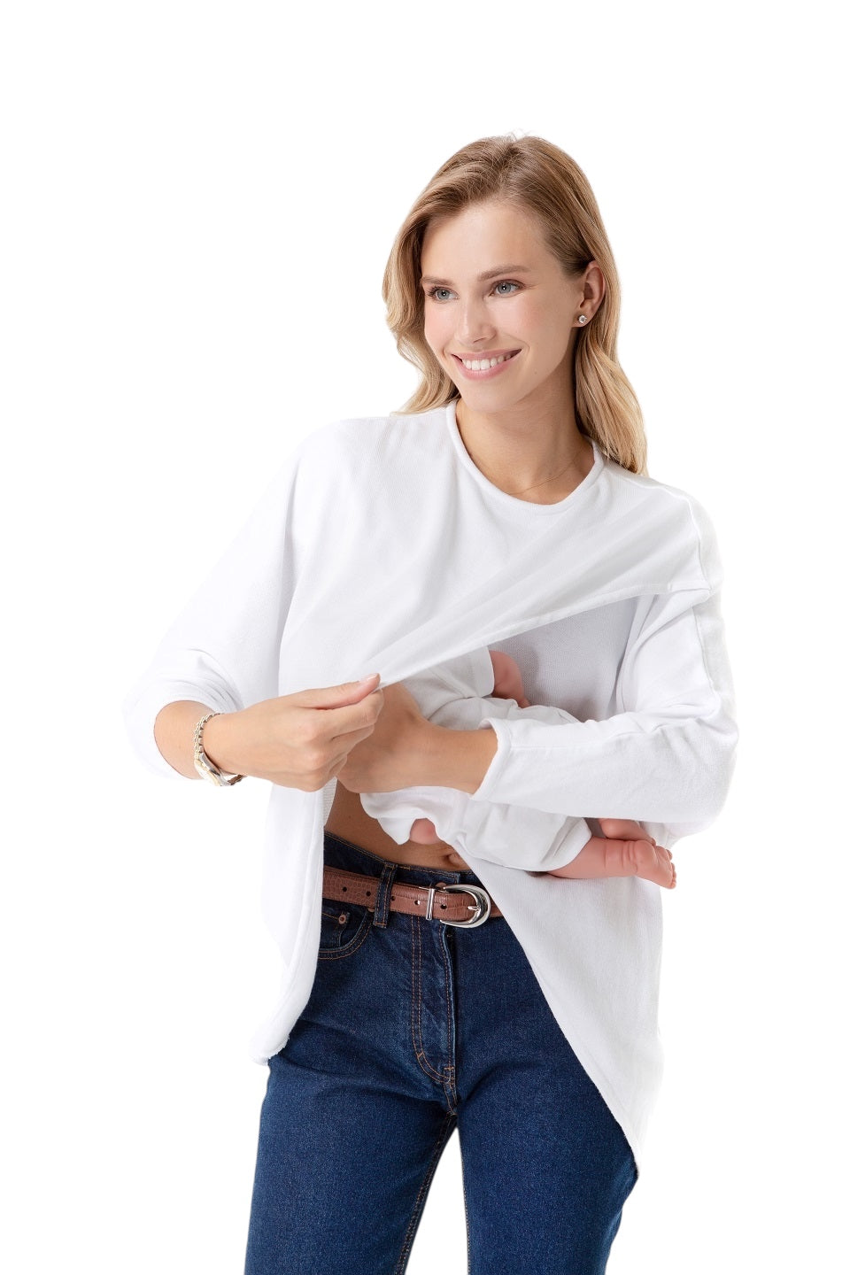 Accouchée Let Loose Crossover Long Sleeve Maternity/Nursing Knit Top