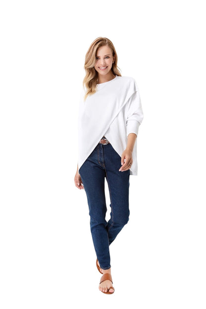 Accouchée Let Loose Crossover Long Sleeve Maternity/Nursing Knit Top