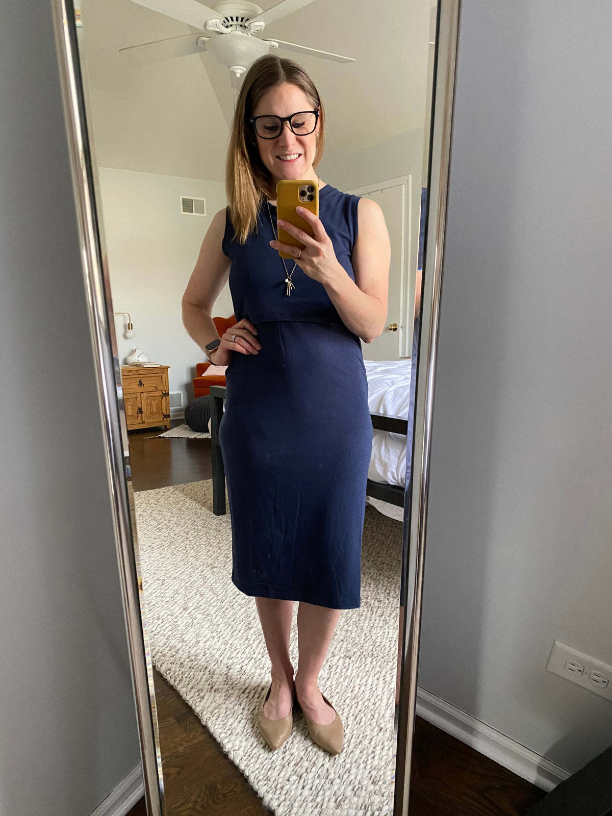 MLM Brand Little Breastfeeding Dress - Navy