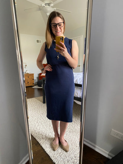 MLM Brand Little Breastfeeding Dress - Navy