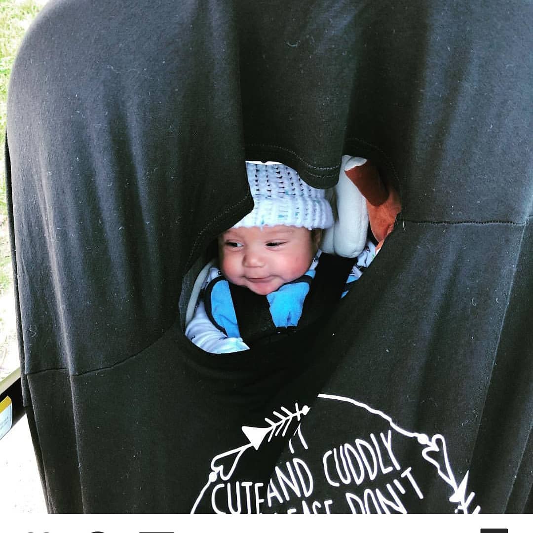 Three Little Tots Black Car Seat 5 in 1 Cover – I'm Cute & Cuddly But Please Don't Touch Little Me
