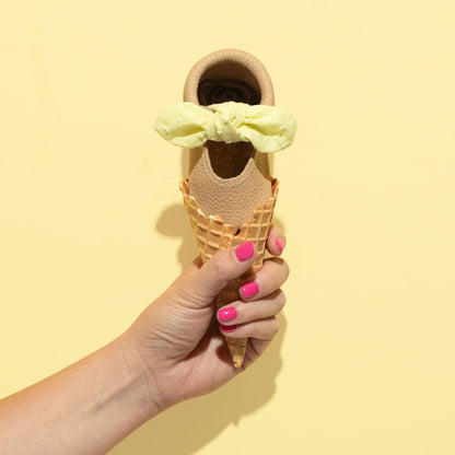 Freshly Picked Banana Cream Knotted Bow Baby Shoe