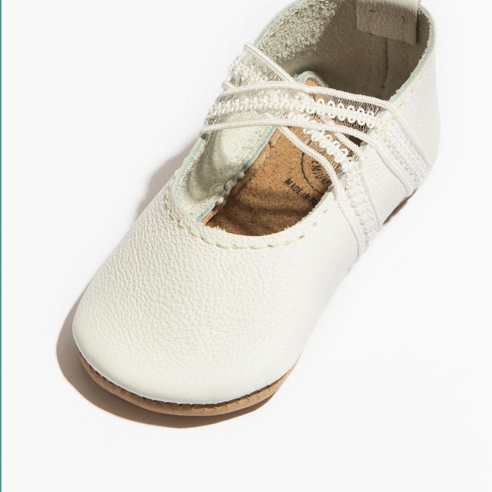 Freshly Picked Ivory Lace Ballet Slipper Baby Shoe