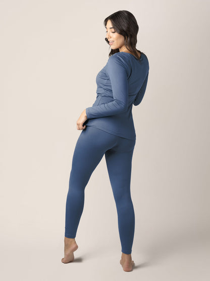 Kindred Bravely Jane Nursing Pajama Set Slate Blue