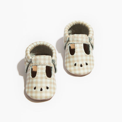 Freshly Picked Almond Gingham Mary Jane Baby Shoe
