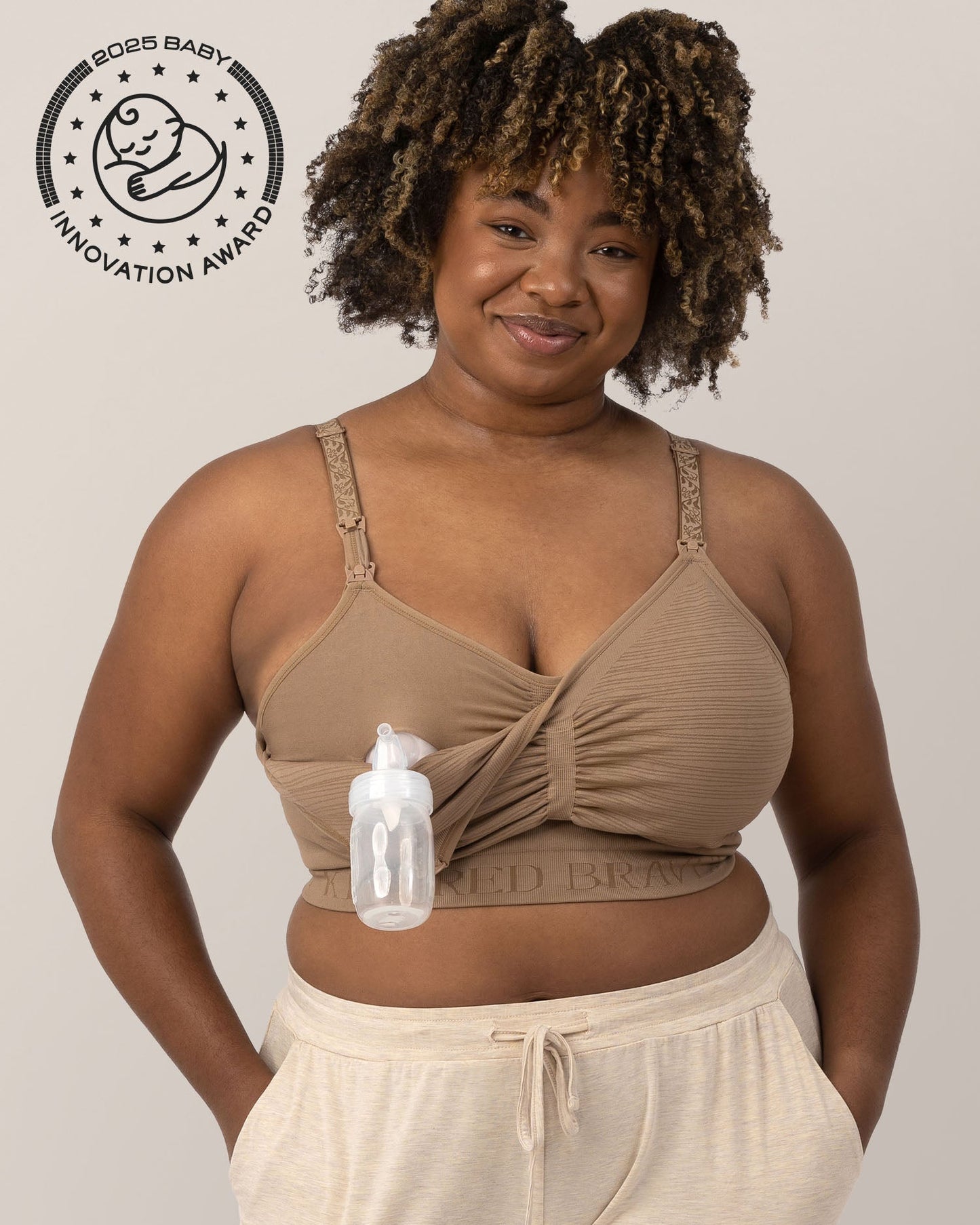 Kindred Bravely Sublime Hands-Free Pumping & Nursing Bra Latte
