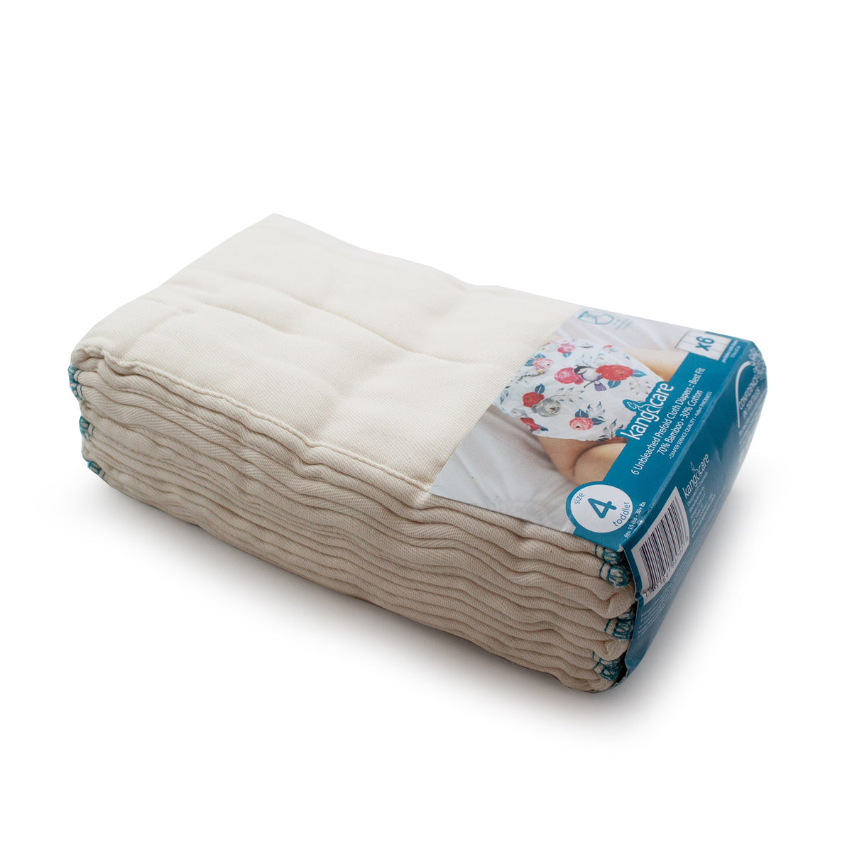 Kanga Care Bamboo Prefold Cloth Diapers (6-Pack) - Size 4: Toddler
