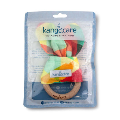 Kanga Care Muslin Crinkle Bunny Ear Teething Ring - Finn